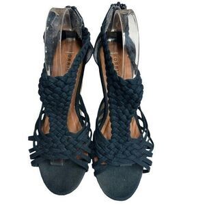 TORRID Braided Midi‎ Wedge Navy Blue Sandal Size 10 W